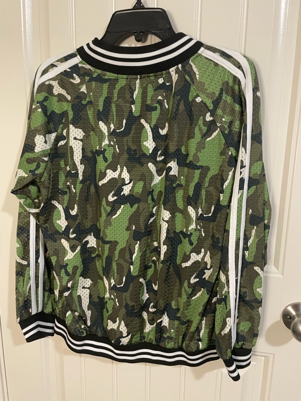 Camouflage Print Bomber Jacket - Green - Picture 4 of 4